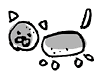 石で動物づくり