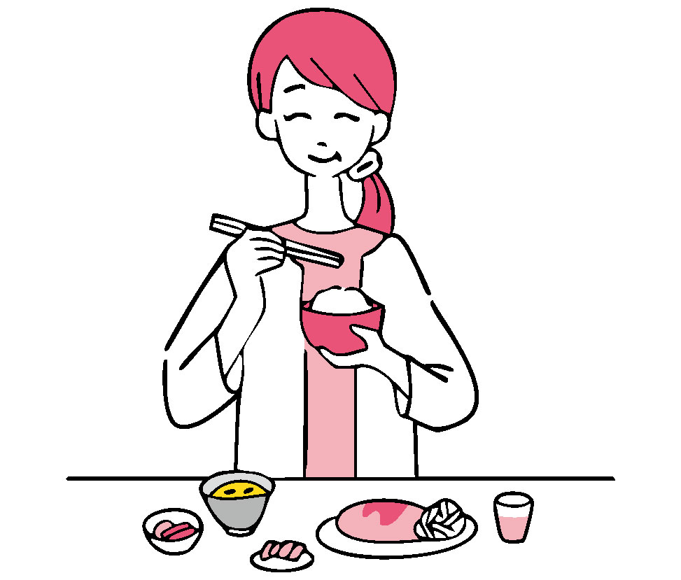 食事をするイラスト